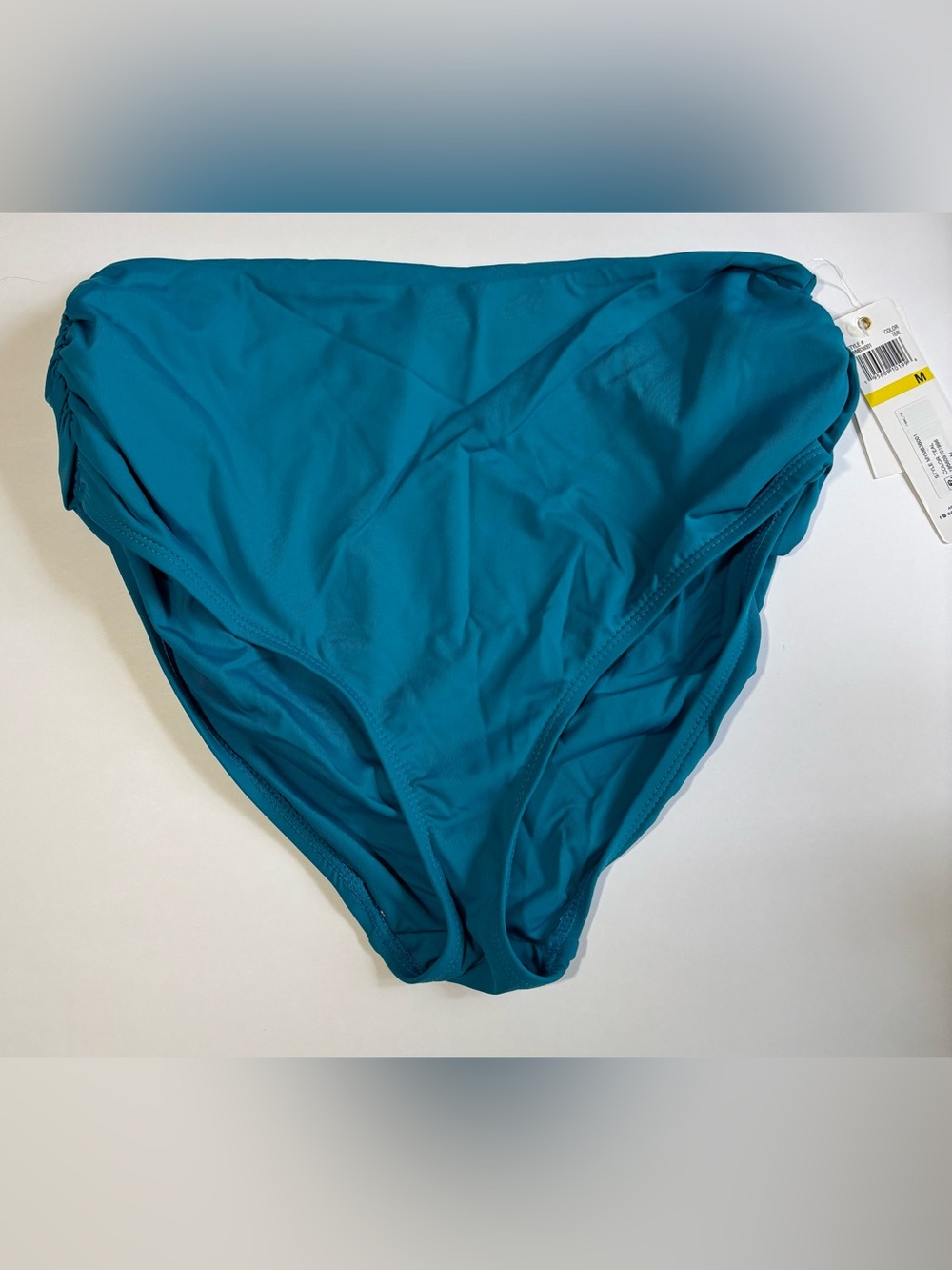 NWT Anne Cole Convertible High Waisted Bikini Bottom Medium Teal Foldover Swim